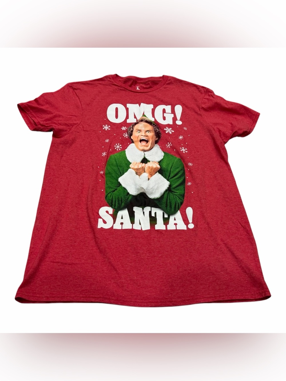 Elf Movie Red OMG Santa Shirt Adult Size Medium by Ripple Junction, Christmas